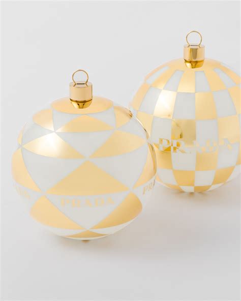 prada christmas presents|White/platinum Glass Christmas Ornament Set .